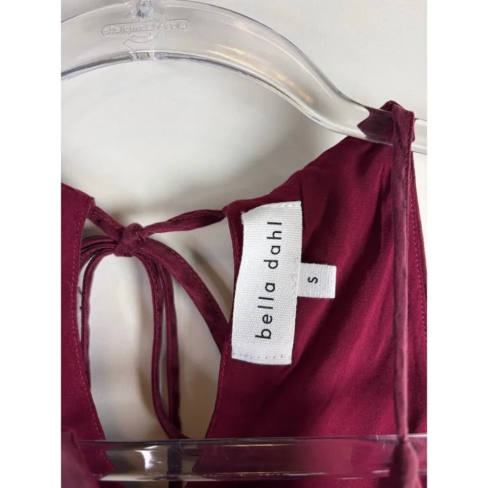 Bella Dahl Deep Plum Cupro Satin Bias Halter and Matching Skirt 2pc Set Small